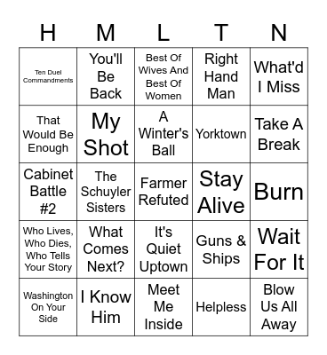 Hamilton Bingo Card