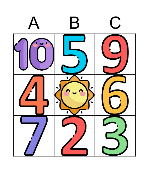 Números 1-10 Bingo Card