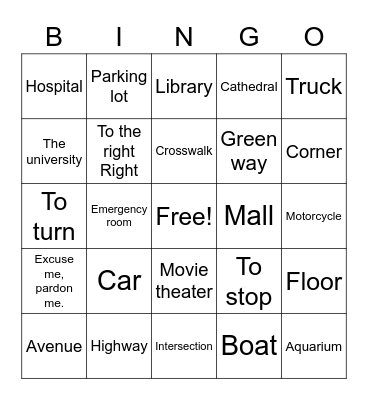 Spanish 3 Unit 1 Vocab List 2 Bingo Card