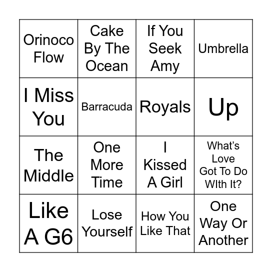 Speedy Mashups 2/15/23 Bingo Card
