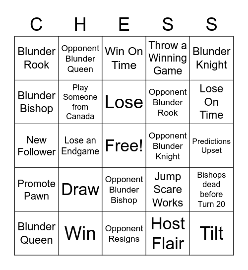 BLENSON BINGO Card