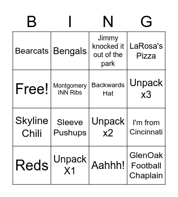 Brian Shelley Preaching Bingo Card