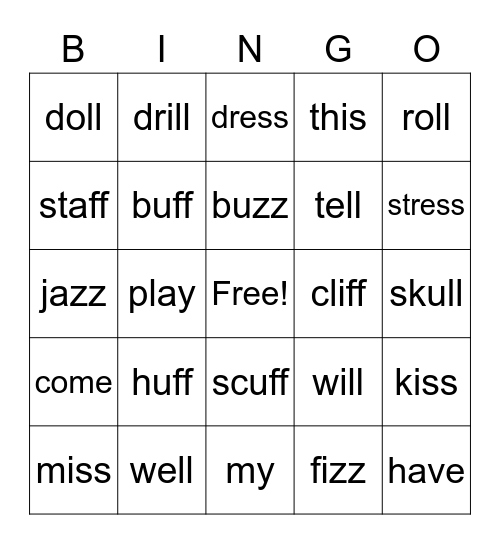 P1 U4 Dictation Bingo Card