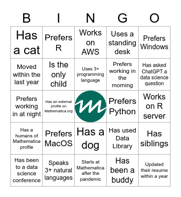 DS team human bingo Card