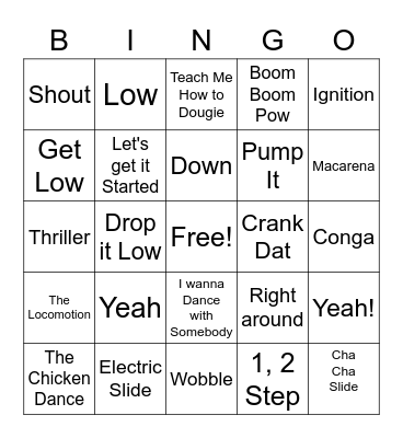 Wedding Songs Bingo Card