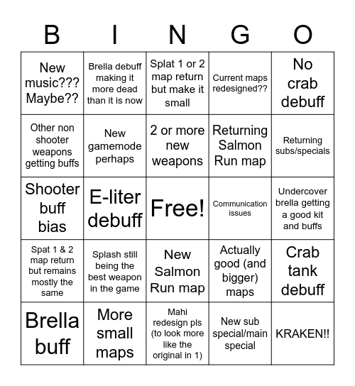 Fresh Season Bingo Card