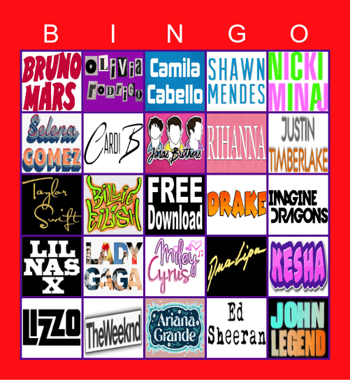 starfall song playlist bingo