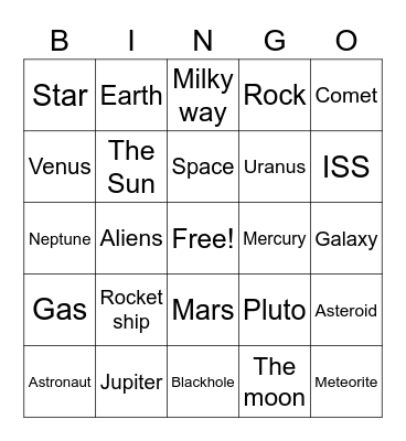 Astronauts Bingo Card