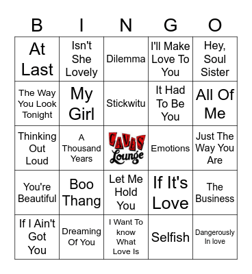Cupid Favorite Picks Bingo Card