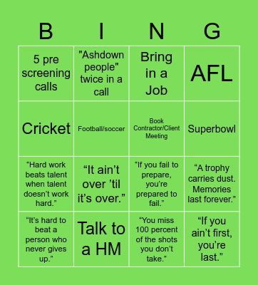 ASHDOWN BD BINGO Card