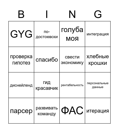 Team meeting 01-2023 Bingo Card