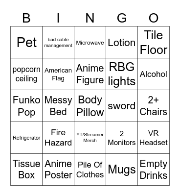 Room Bingo Card