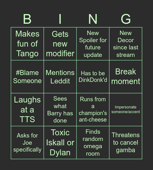 Iskall BING(O) Bingo Card