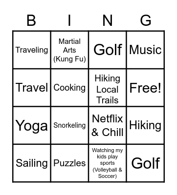 ACC Board of Director's BINGO Card Bingo Card