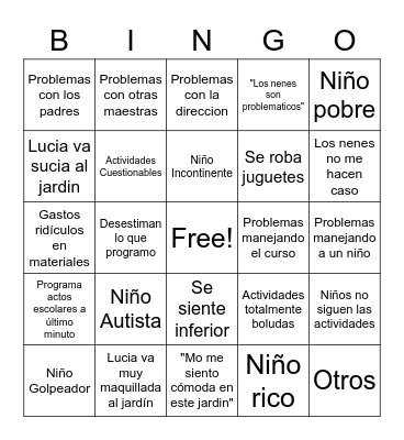 Salita de Lucía 2023 Bingo Card