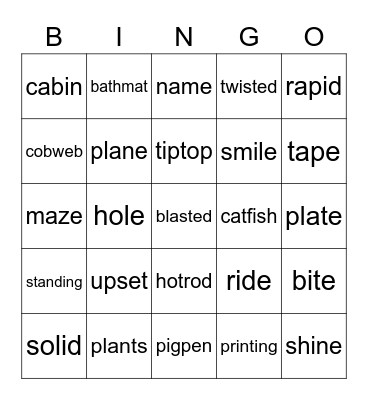 Fundations Unit 10 Bingo Card