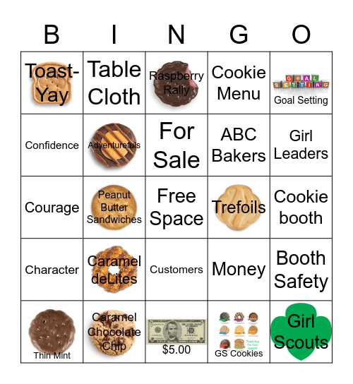 GS Cookie Bingo Card