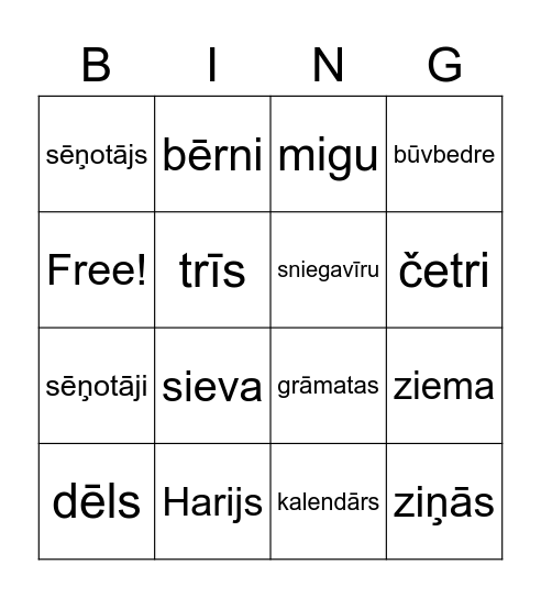 Atrodi nosaukto izteiksmi! Bingo Card