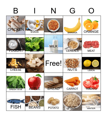 HEALTHY FOOD Bingo Card