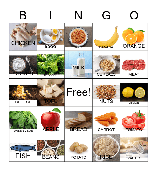 HEALTHY FOOD Bingo Card