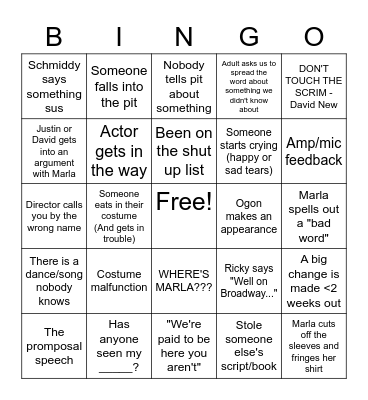 Tech Week Bingo Card