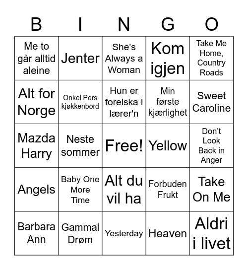 NABOBINGO 16.02.23 Bingo Card