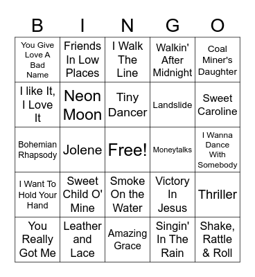 Music Bingo #2 Bingo Card
