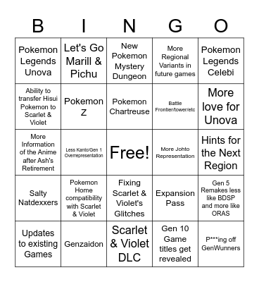 Pokemon Day Bingo Card