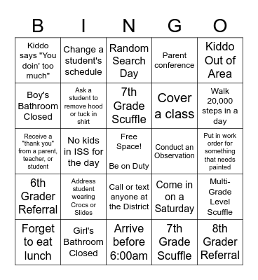 Laugh or Cry Bingo Card