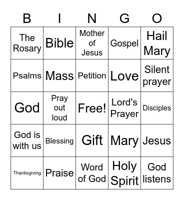 How We Pray Bingo Card