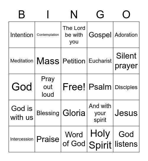 How We Pray Gr 4-6 Bingo Card