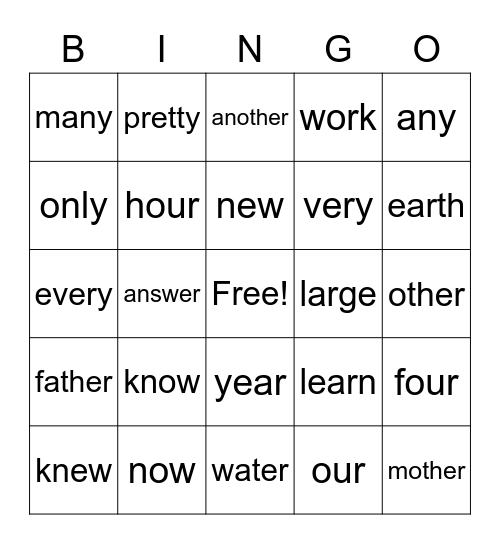 Units 8-10very Bingo Card