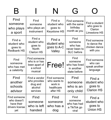 SLC Find Someone who.... Bingo Card