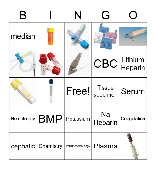 Phlebotomy Tools Bingo Card