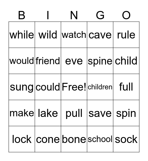 SIPPs Review lessons 11-15 Bingo Card