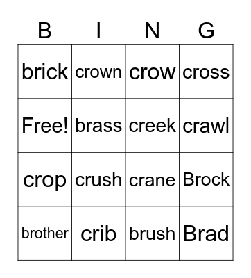 Phonics Bingo Card