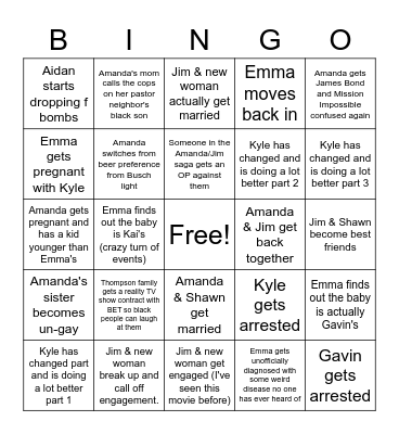 Thompson Family Bingo Card
