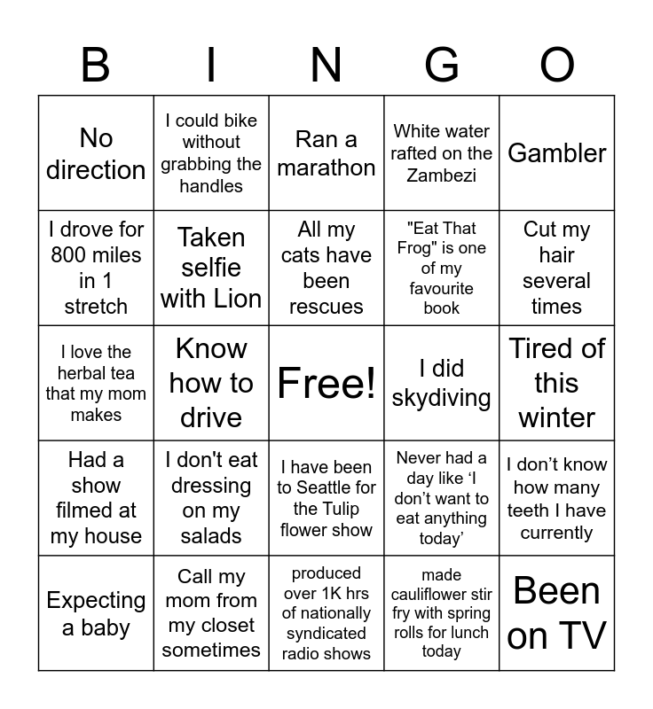 Last Brain Bingo Card