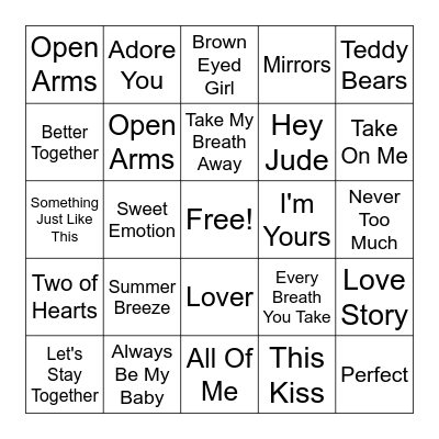 Valentine's Day Bingo Card