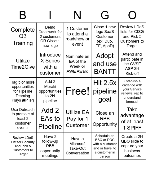 Q3 Bingo - SuperStars Bingo Card
