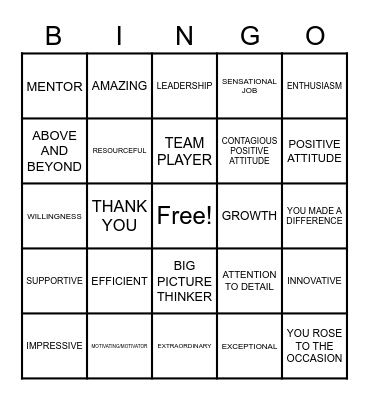 Employee Appreciation! Bingo Card