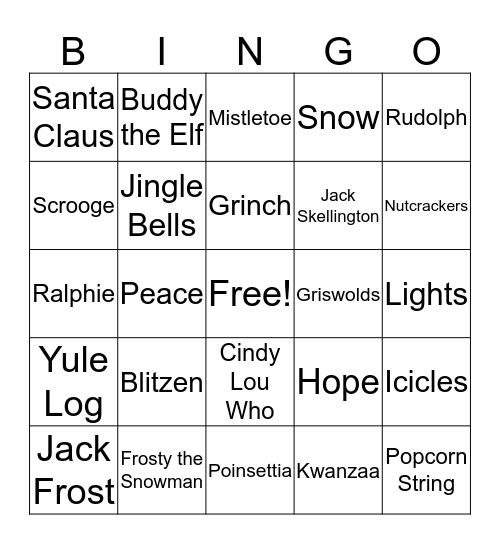 Holiday Bingo Card