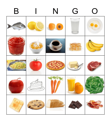 Cooking Bingo Card