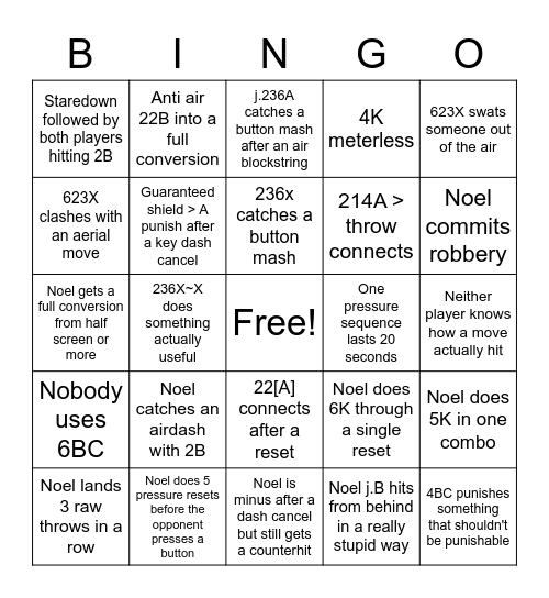 Noel Mirror Bingo Card