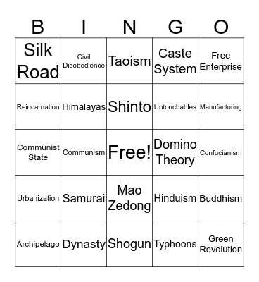 CBA# 3 Bingo Card