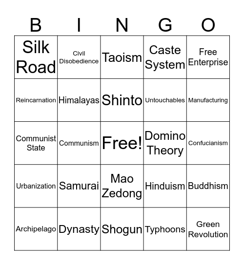CBA# 3 Bingo Card