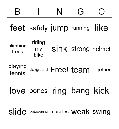 Vocabulary Bingo Unit 2 Bingo Card