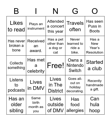 Round 1 - Heart Pattern Bingo Card