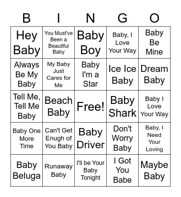Baby Boy Shower Bingo Card