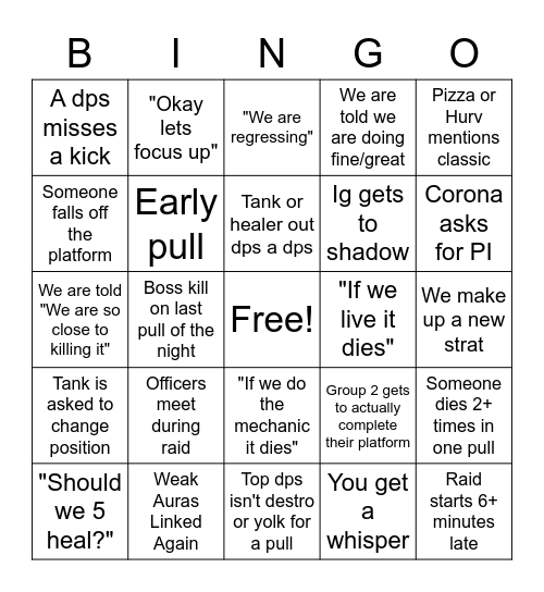 Braincell-less Bingo Card